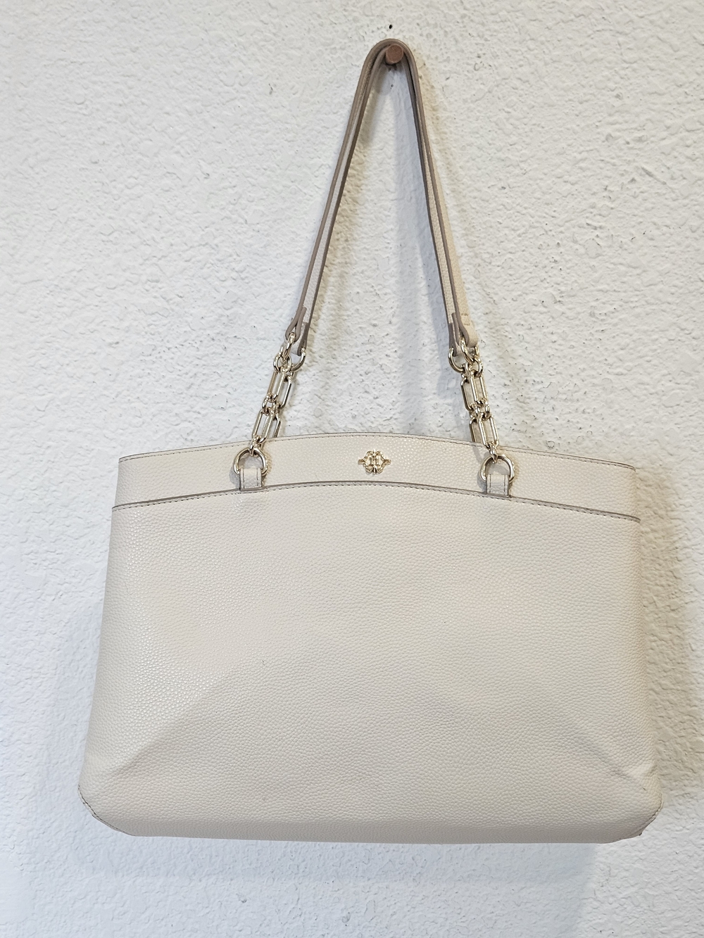 Nanette Lepore Cream Brantley Multi-Compartment Chain Shoulder Bag